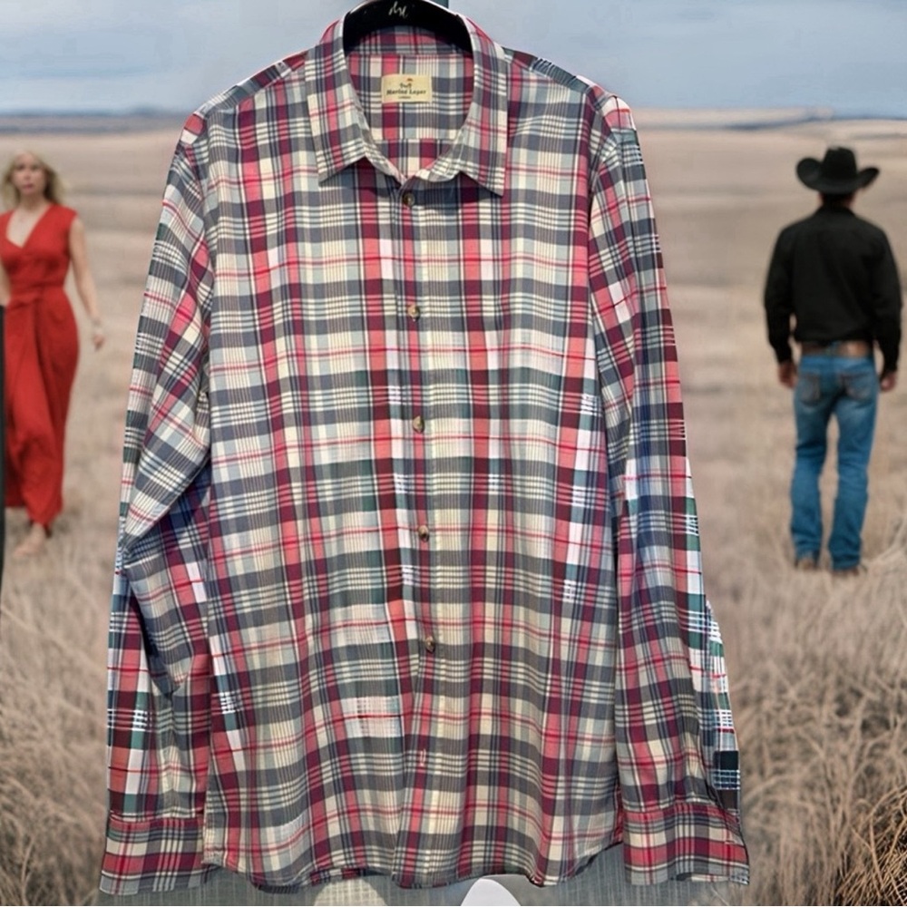 Marine Layer cotton plaid shirt - lightly worn out of a non-smoking home
